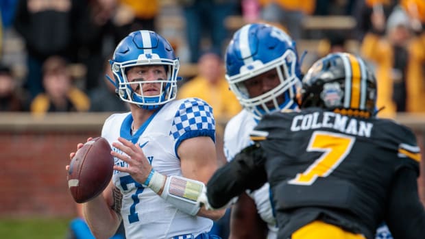 Kentucky QB Will Levis throws pass